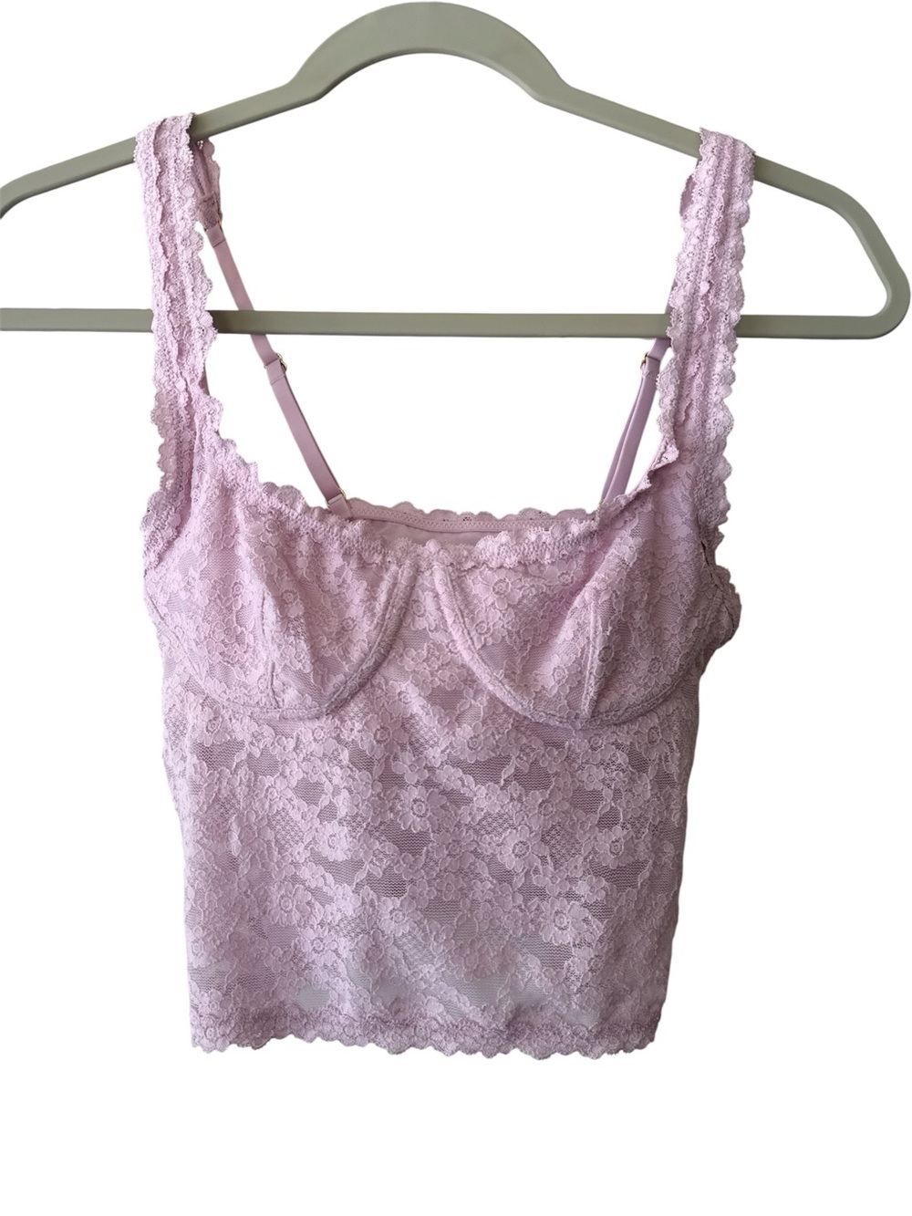 Aerie Lavender Lace Longline Bralette Crop Top NWT Size XS Adjustable Straps